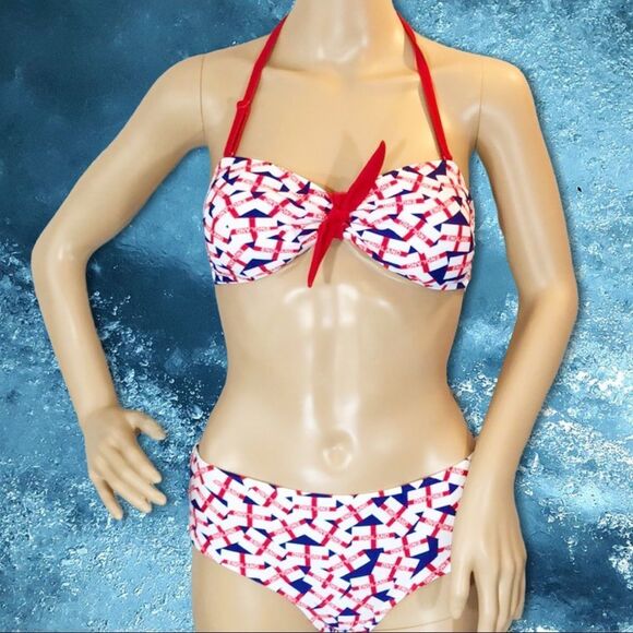 F&F World Cup England Two Piece Bikini NWT 10 - Picture 1 of 16